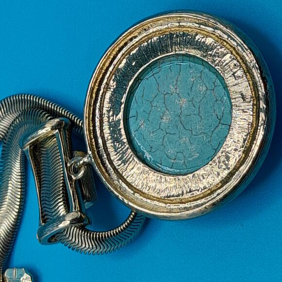 Monet Gemstone Pendant Necklace, Snake Chain, 19 1/2 Inches - Picture 9 of 11